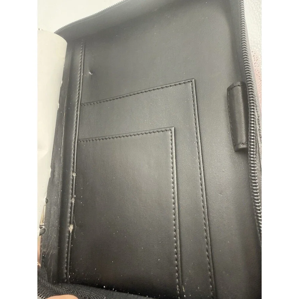 Franklin Covey Black Premium Leather Planner Starter Set Zippered Compact